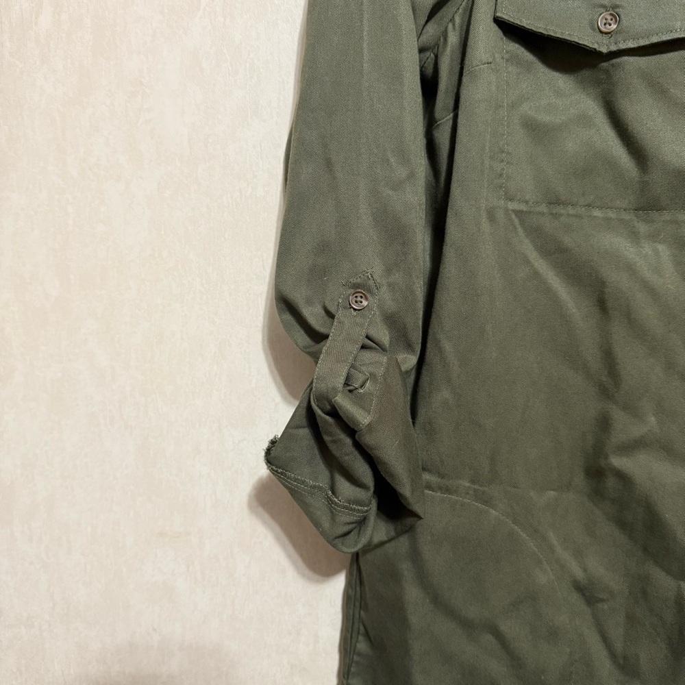 Lucky Brand Olivia Green Lyocell Tab Sleeve Shirt Dress - Picture 3 of 7